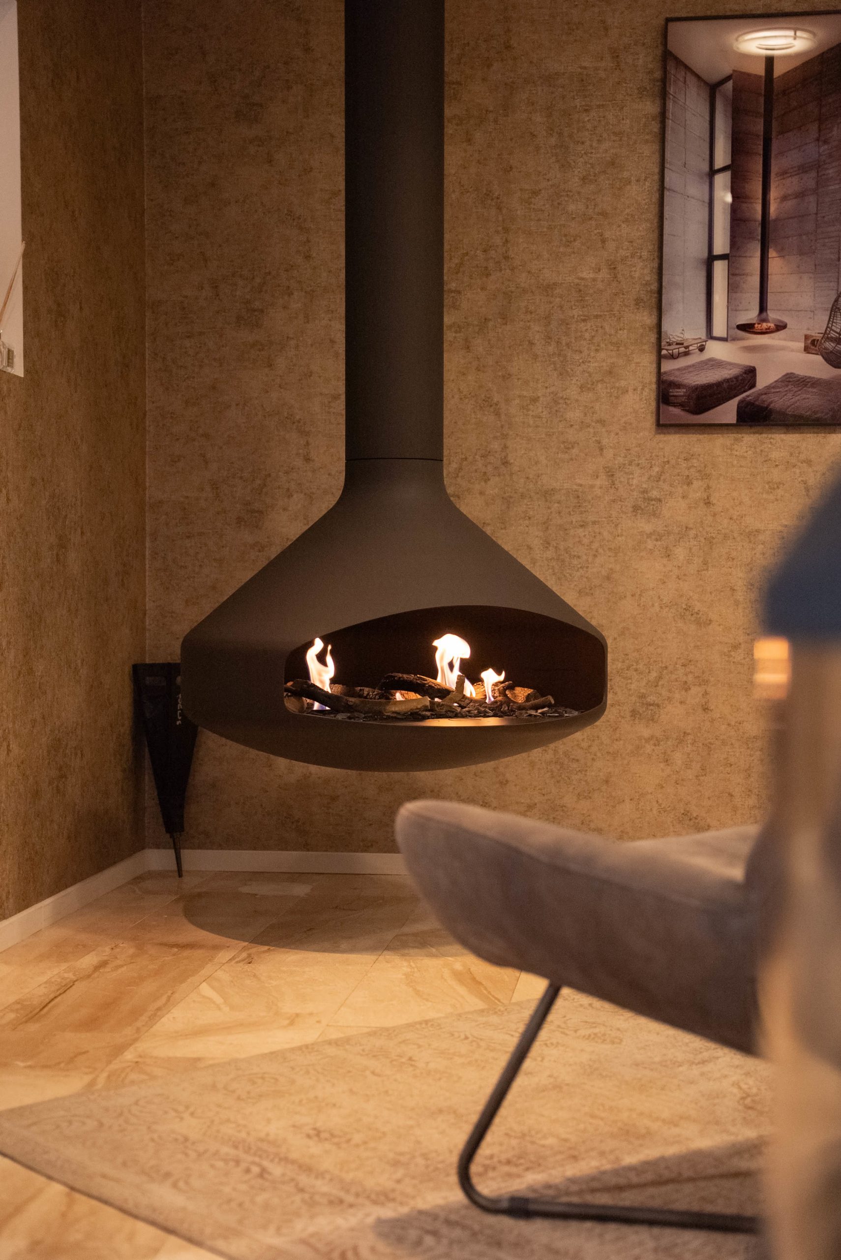 Hangende haarden houtgestookt